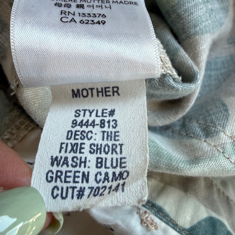 Mother The Fixer Short Romper Green Camo Utility Jumpsuit 9444-813 L - Picture 13 of 14
